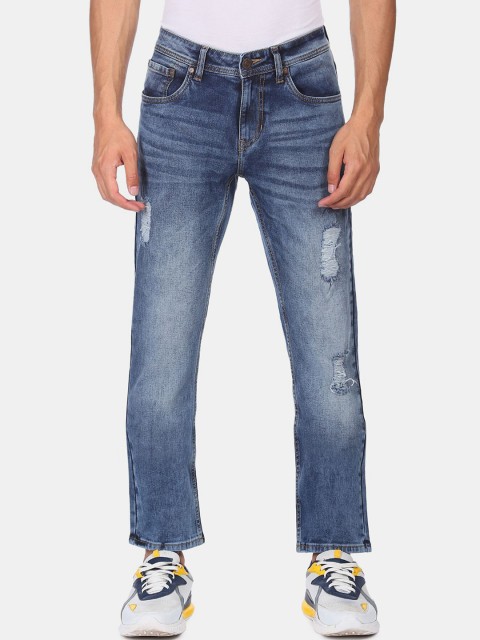 

Cherokee Men Blue Mildly Distressed Heavy Fade Jeans