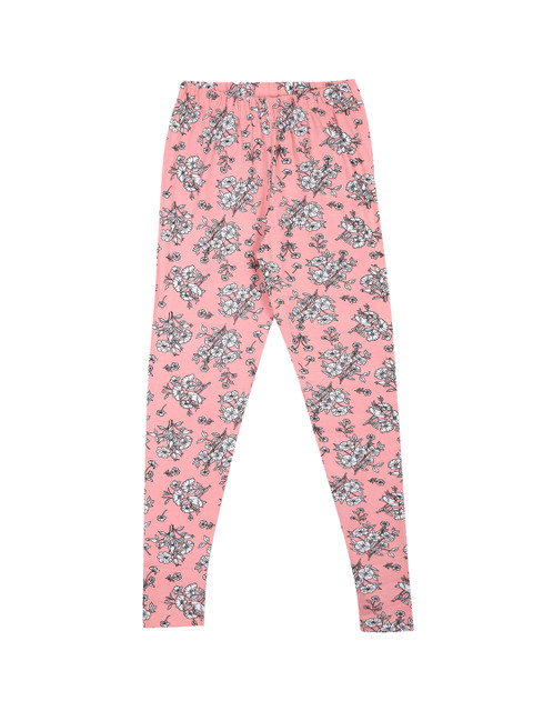 

Cherokee Girls Peach-Coloured & White Floral Printed Ankle Length Leggings