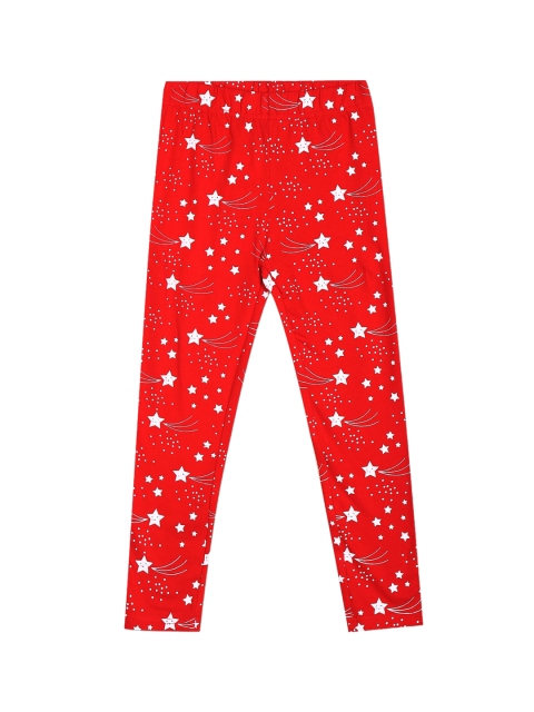 

Cherokee Girls Red & White Printed Cotton Ankle Length Leggings