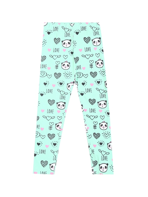 

Cherokee Girls Green & White Printed Cotton Ankle Length Leggings