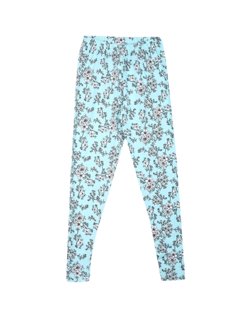 

Cherokee Girls Blue & White Floral Printed Ankle Length Leggings