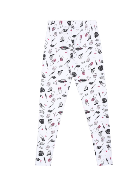 

Cherokee Girls White & Black Printed Ankle-Length Leggings