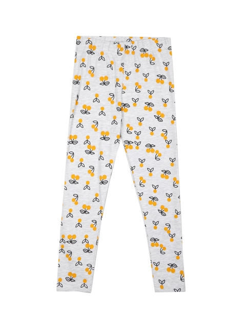 

Cherokee Girls Grey Floral Printed Ankle-Length Leggings