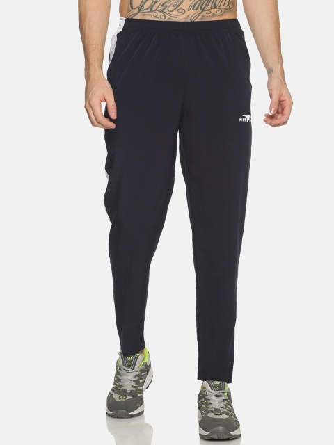 

HPS Sports Men Navy Blue & White Cotton Sports Track Pants
