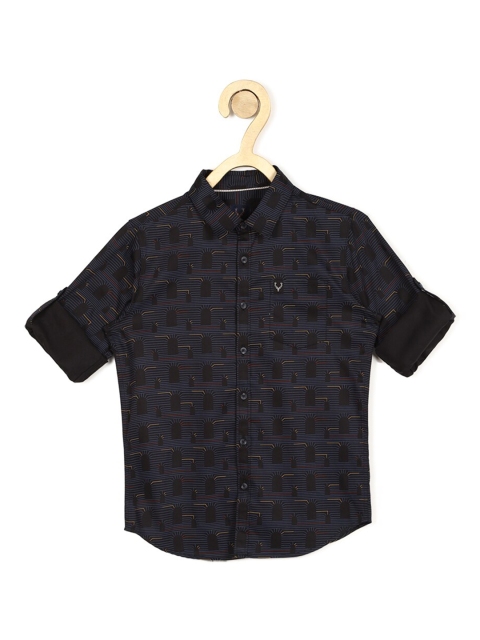 

Allen Solly Junior Boys Black Slim Fit Printed Casual Shirt