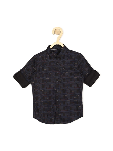 

Allen Solly Junior Boys Black Slim Fit Printed Casual Shirt