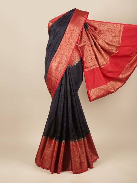 

Pothys Blue & Red Zari Jute Silk Saree