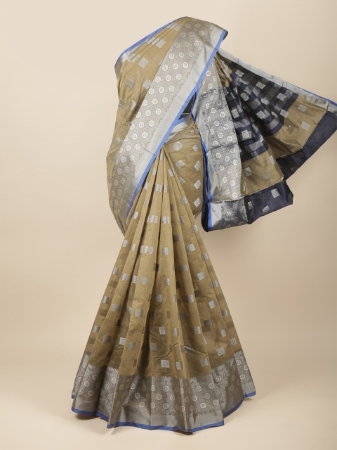 

Pothys Green & Blue Floral Zari Saree