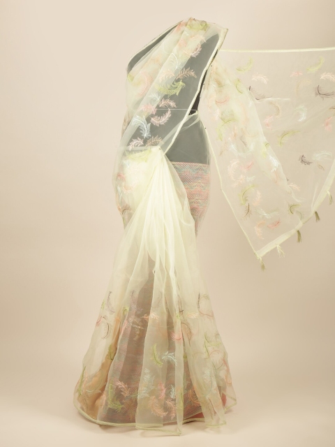 

Pothys Green Embroidered Tissue Saree