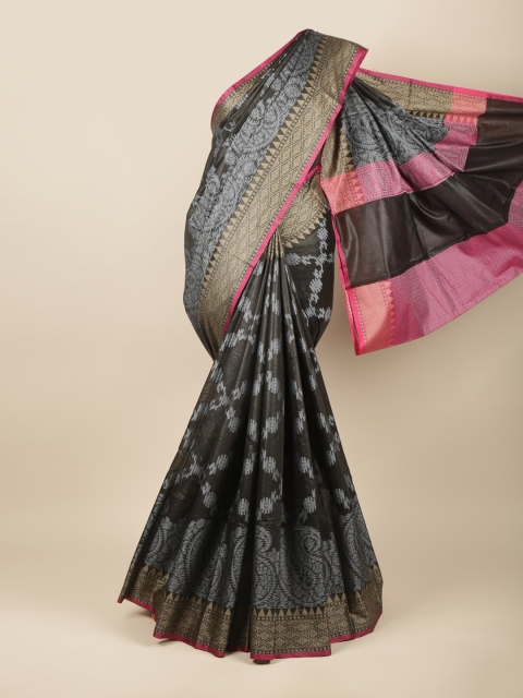 

Pothys Black & Grey Woven Design Saree