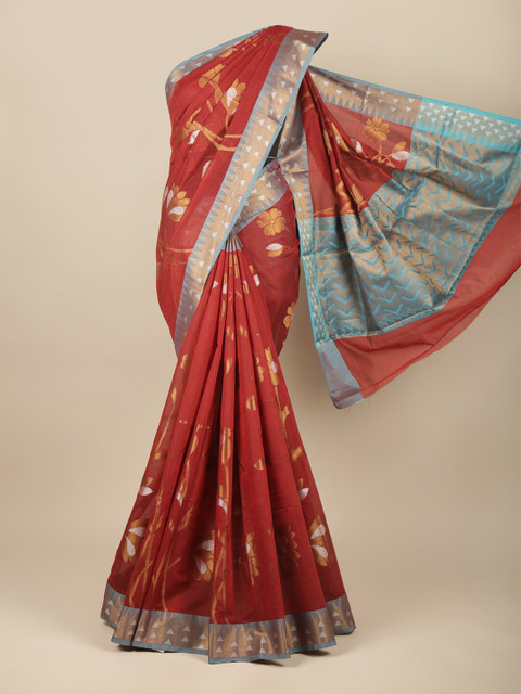 

Pothys Maroon Woven Design Pure Cotton Saree