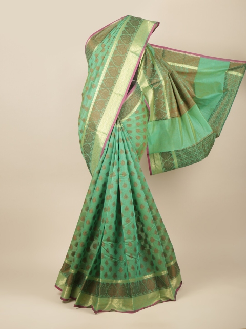 

Pothys Green Woven Design Cotton Blend Saree