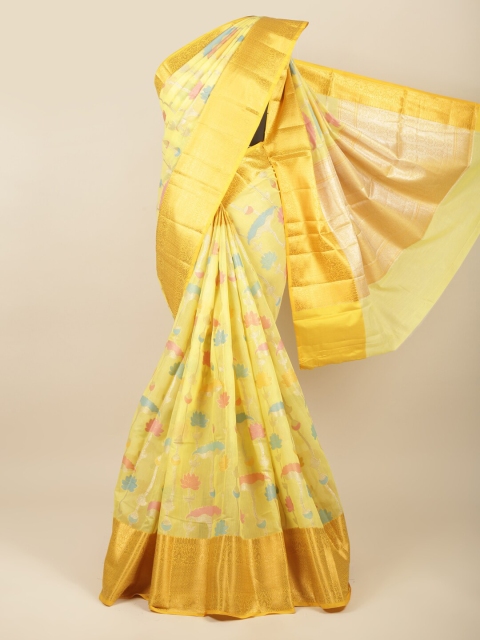 

Pothys Yellow Woven Design Pure Cotton Saree