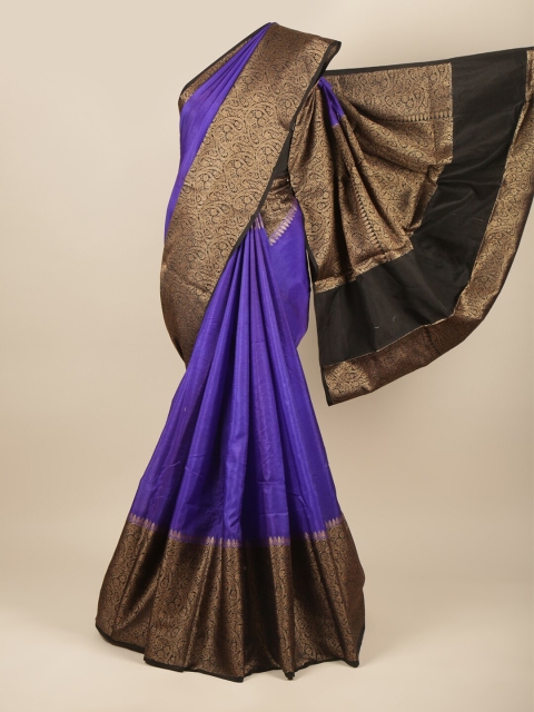 

Pothys Blue & Black Zari Jute Silk Saree