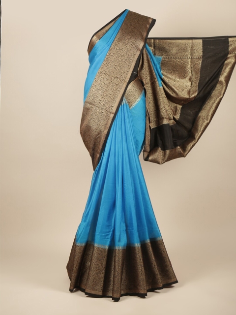 

Pothys Blue & Black Zari Jute Silk Saree