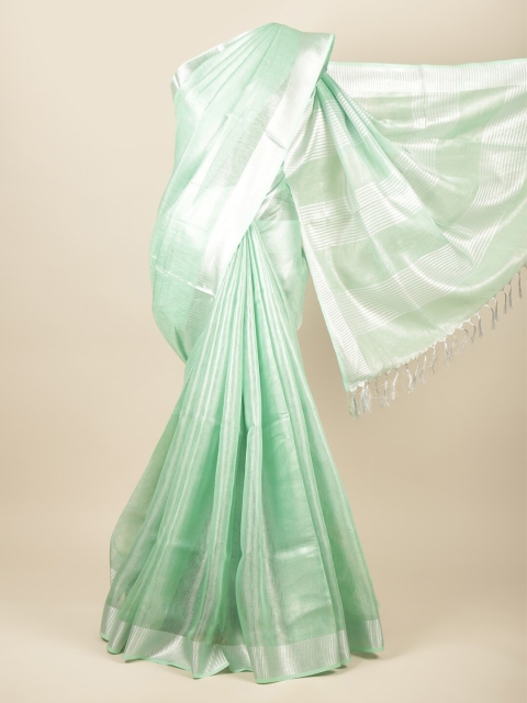 

Pothys Green Zari Linen Blend Saree