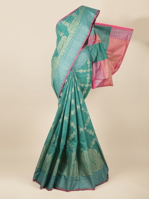 

Pothys Green & Magenta Woven Design Zari Saree