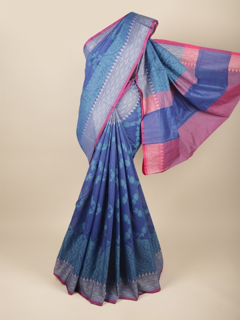 

Pothys Blue & Pink Woven Design Zari Saree
