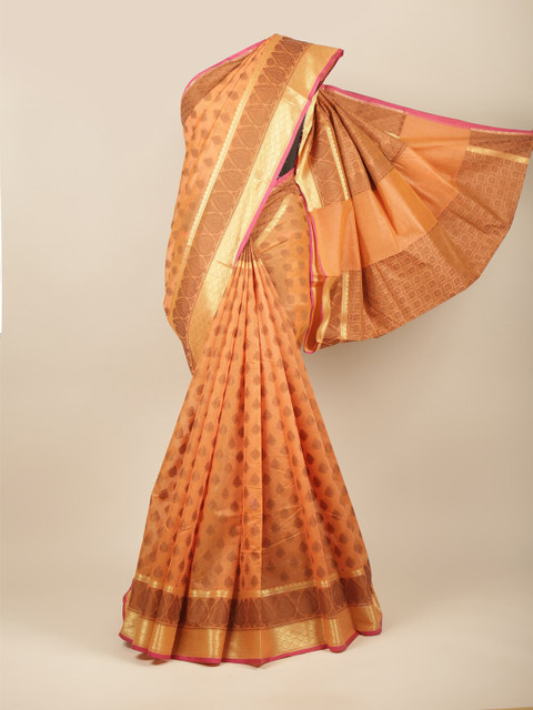 

Pothys Orange & Pink Woven Design Zari Saree