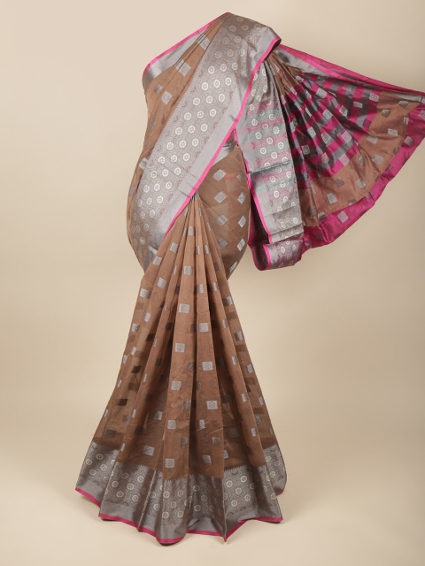 

Pothys Brown & Grey Woven Design Zari Saree