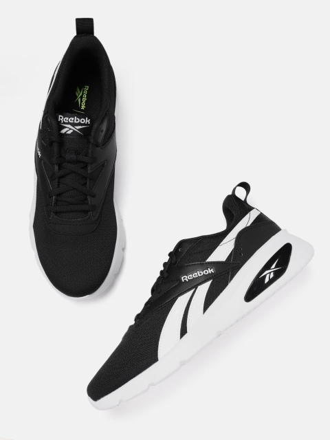 

Reebok Classic Unisex Black Woven Design Rider V Sneakers