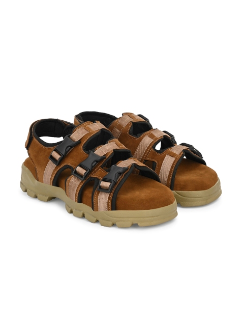 

DERBY KICKS Men Tan & Blue Comfort Sandals