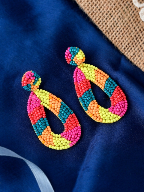 

Shoshaa Multicoloured Contemporary Artificial Beads Handcrafted Drop Earrings, Multi