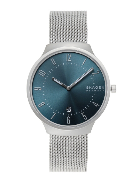 

SKAGEN Men Blue Dial & Silver Toned Stainless Steel Bracelet Style Straps Analogue Watch SKW6521I