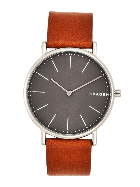 

SKAGEN Men Grey Dial & Brown Leather Straps Analogue Watch SKW6429I