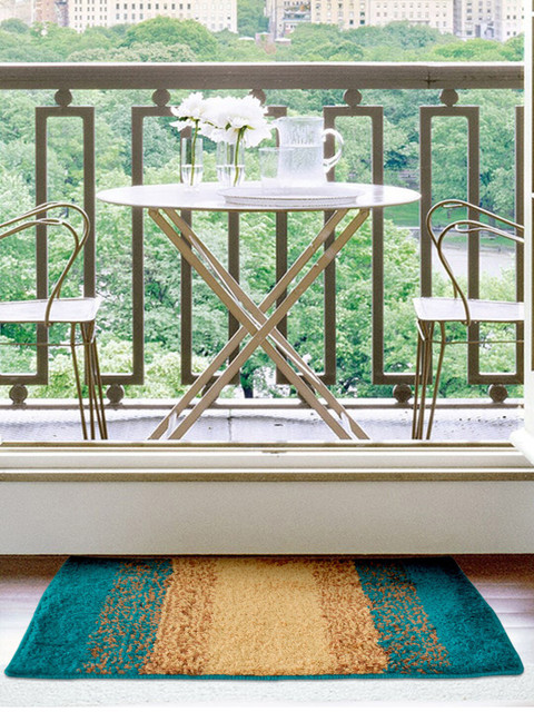 

Divine Casa Set of 2 Solid Anti-Skid Doormats, Blue