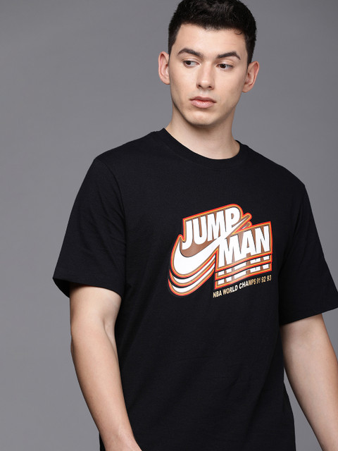 

Nike Men Black Typography Printed T-shirt