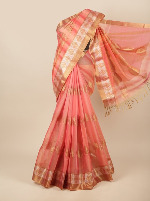 

Pothys Women Peach Woven Design Manipuri Cotton Saree