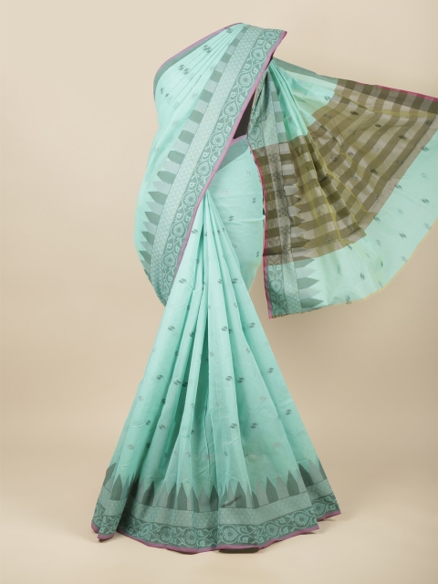 

Pothys Green & Teal Woven Design Cotton Blend Saree