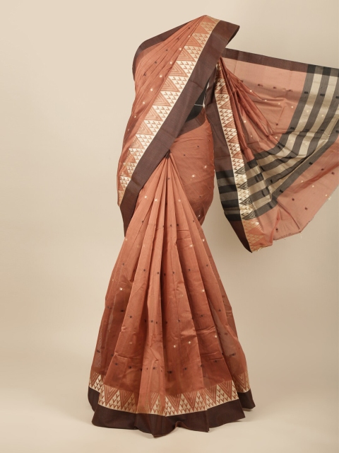 

Pothys Mauve & Gold-Toned Woven Design Zari Saree