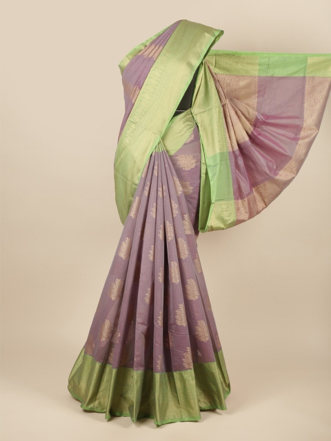 

Pothys Lavender & Green Ethnic Motifs Zari Saree