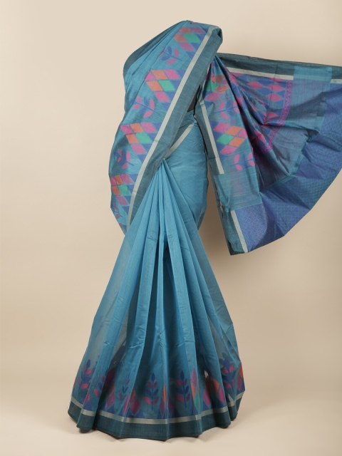 

Pothys Blue & Pink Woven Design Pure Cotton Saree