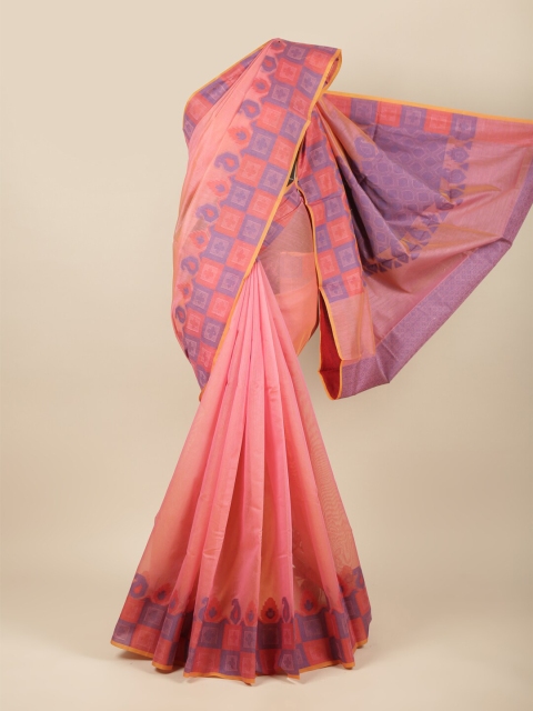 

Pothys Pink & Blue Paisley Saree