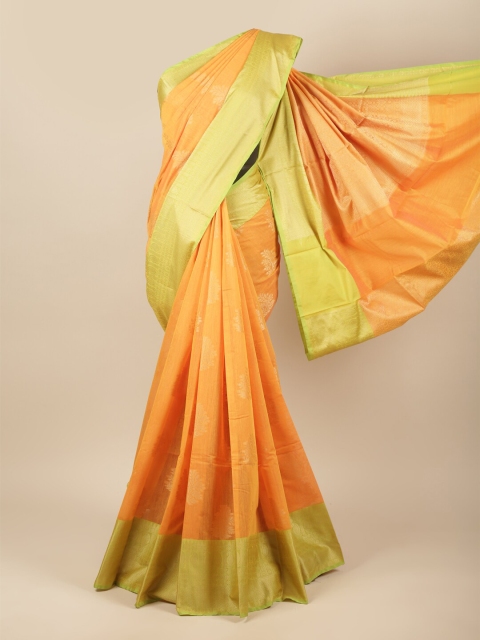 

Pothys Orange & Green Woven Design Zari Saree