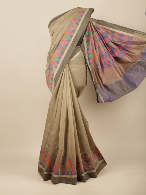 

Pothys Grey & Pink Woven Design Pure Cotton Saree