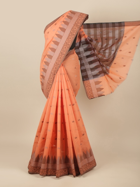 

Pothys Peach-Coloured & Brown Zari Saree