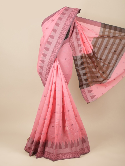 

Pothys Pink & Brown Woven Design Saree