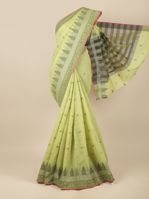 

Pothys Green & Grey Woven Design Saree