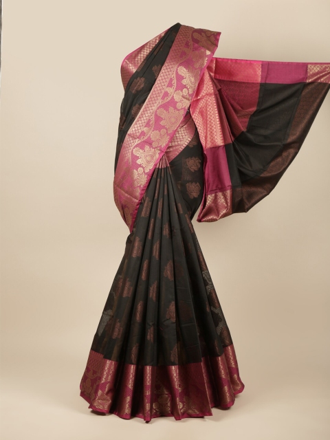 

Pothys Black & Pink Ethnic Motifs Zari Pure Cotton Saree