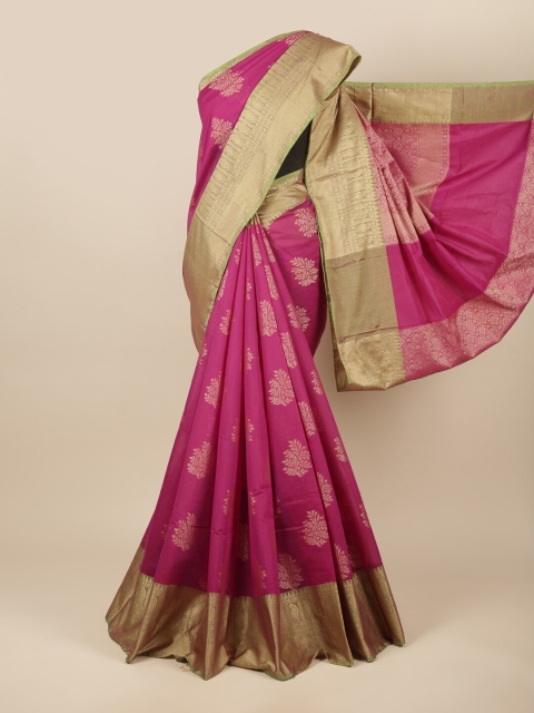 

Pothys Pink & Green Woven Design Zari Saree