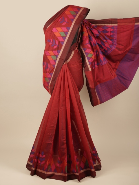 

Pothys Maroon Woven Design Pure Cotton Saree