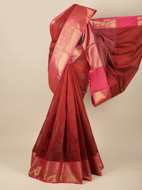 

Pothys Maroon & Pink Woven Design Zari Pure Cotton Saree