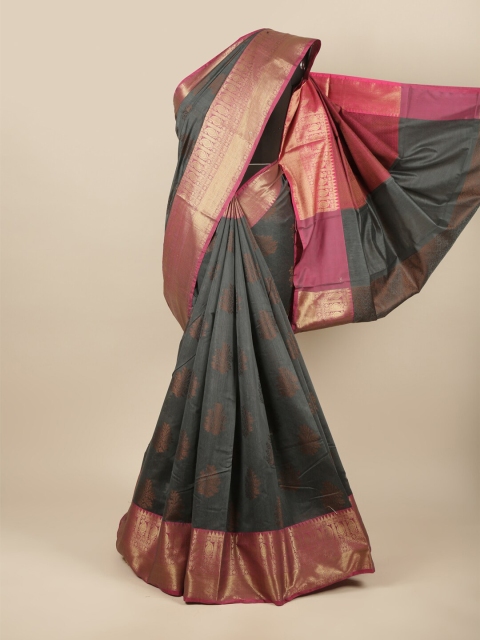 

Pothys Grey & Pink Woven Design Zari Cotton Saree