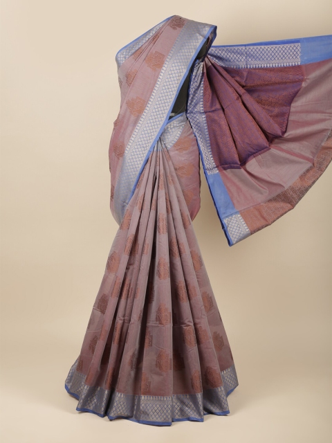 

Pothys Grey & Blue Ethnic Motifs Zari Pure Cotton Saree