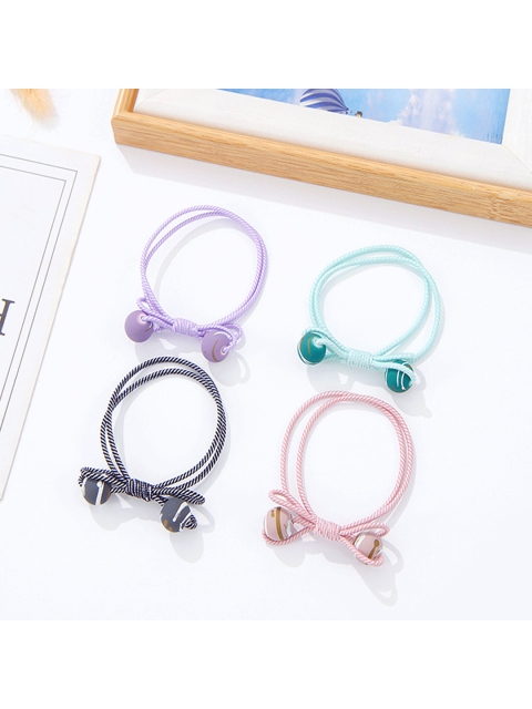 

XIMI VOGUE Unisex Multicoloured Set of 4 Beaded Ponytail Holders, Multi
