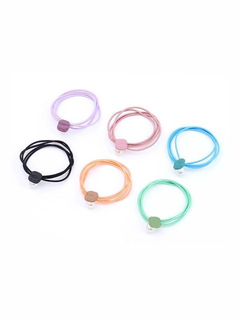 

XIMI VOGUE Unisex Multicoloured Set of 6 Ponytail Holders, Multi